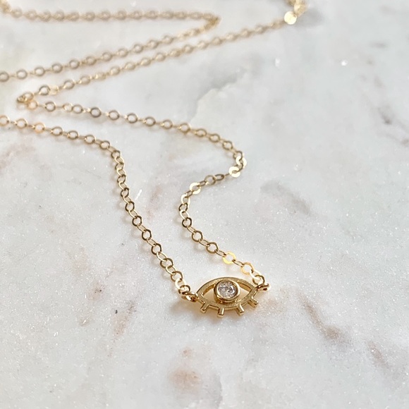 Evil Eye Cz Necklace - Picture 5 of 6